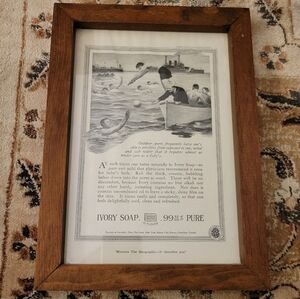 1919 framed Ivory Soap P&G Advertisement from National Geographic